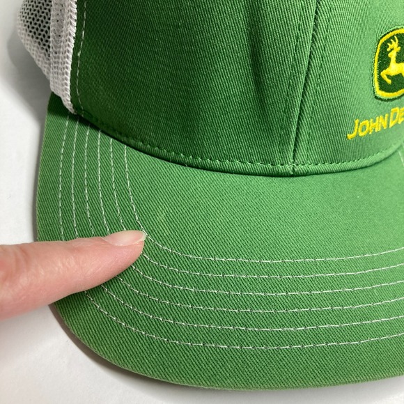 John Deere Cap Hat Adult Green Adjustable‎ Mesh Snapback Farm  Fair Condition - Picture 5 of 13
